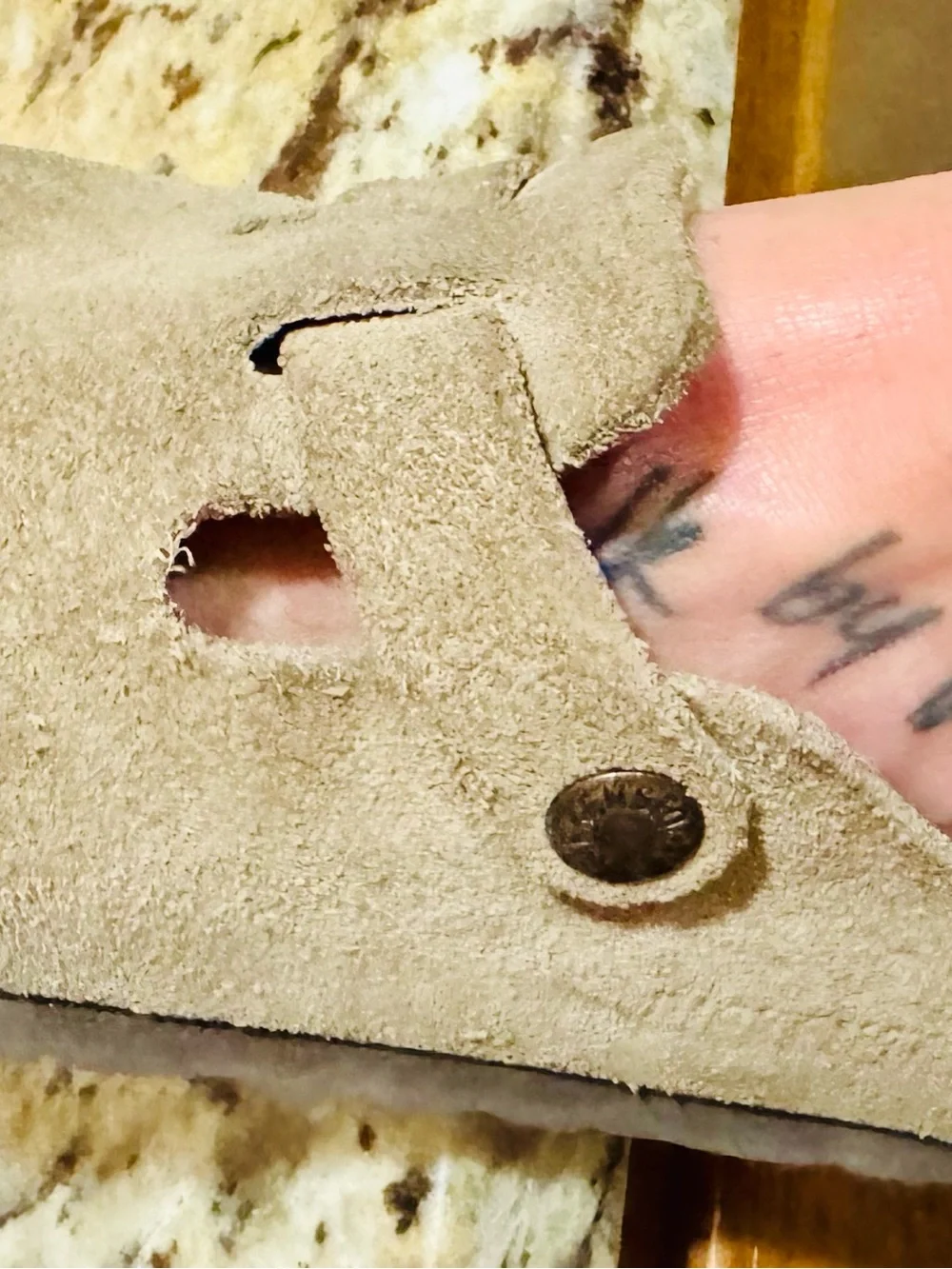 Women's Birkenstock Suede Slip-On Clog with Buckle - Taupe size 7